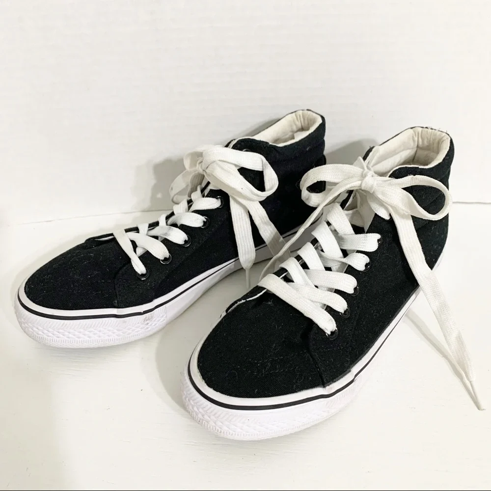 Urban Groove Sam Hip Hop Black Canvas High Top Sneaker Performance Shoe ⬛️⬜️
